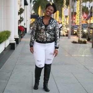 Sequin Bomber Jacket